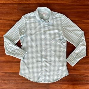 Med Mizzen+Main Leeward Aqua Gingham Dress Shirt